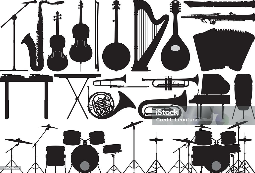 Detailed Musical Instruments Musical instruments. Musical Instrument stock vector