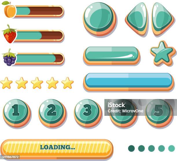 Progress Bars Buttons Boosters Icons For Computer Games User Interface Stock Illustration - Download Image Now