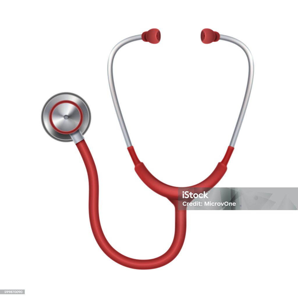 Realistic medical stethoscope, phonendoscope isolated on white background vector illustration Realistic medical stethoscope, phonendoscope isolated on white background. Medical instrument for listening. Vector illustration Stethoscope stock vector