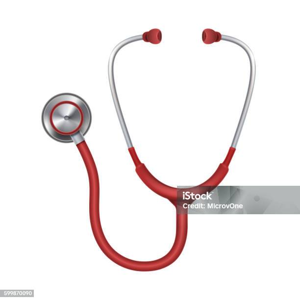 Realistic Medical Stethoscope Phonendoscope Isolated On White Background Vector Illustration Stock Illustration - Download Image Now