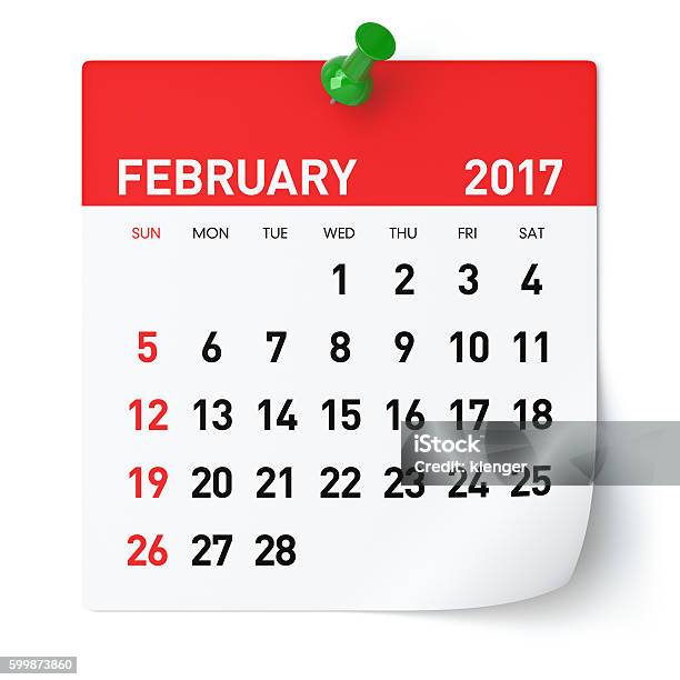 Februari 2017 Kalender Foto Stok - Unduh Gambar Sekarang - 2017, Baru -  Kondisi, Bulan - Tanggal Kalender - Istock