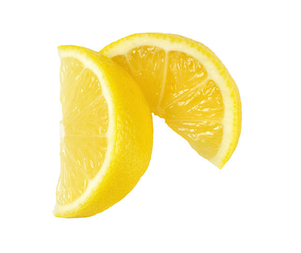 fresh lemon slices stock photo