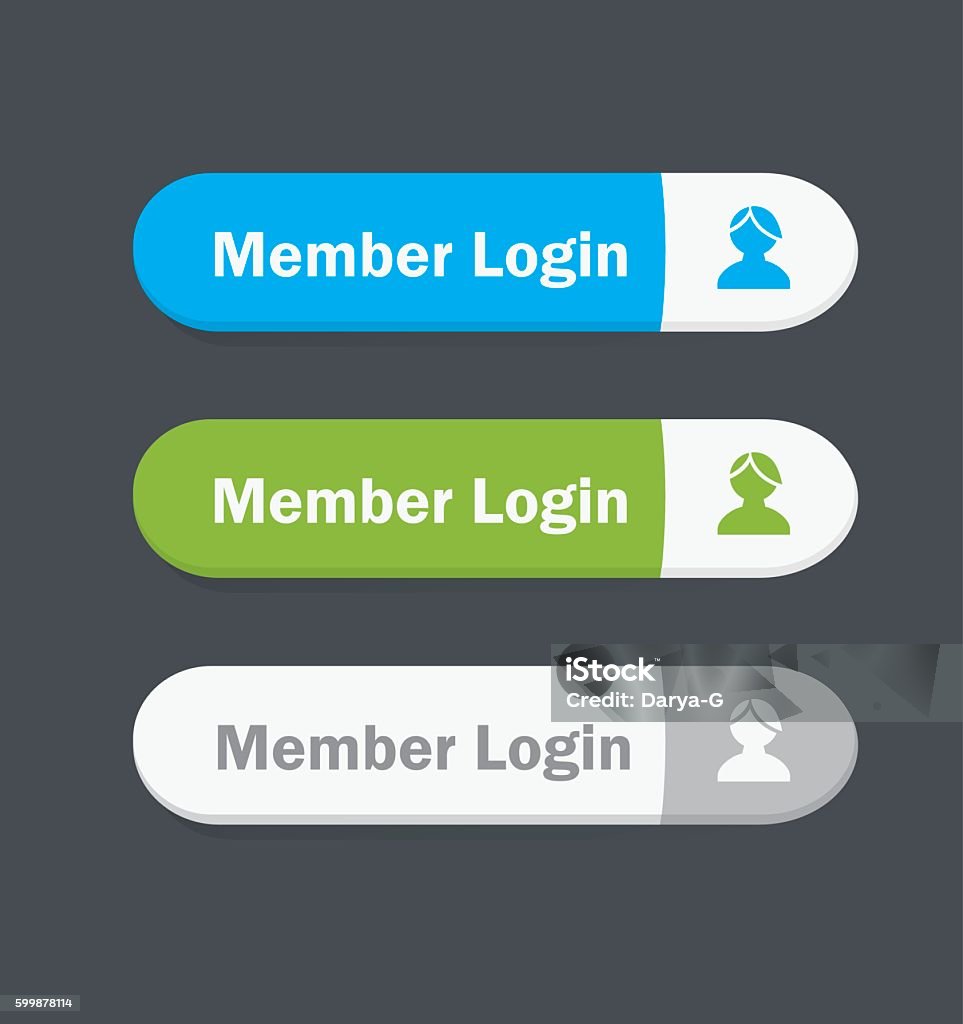 Members Log Member Login Vector Button Stock Illustration - Download Image Now ...