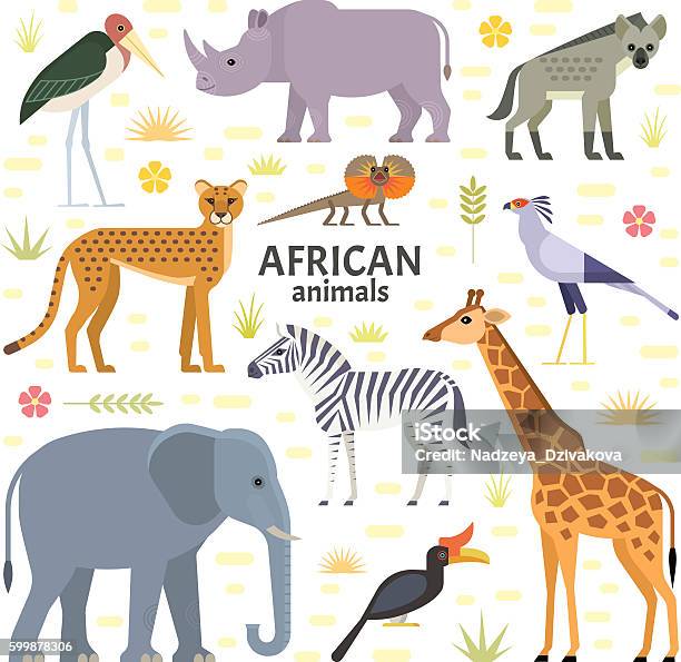 African Animals Stock Illustration - Download Image Now - Animal, Animal Themes, Giraffe