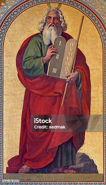 Vienna Fresco Of Moses Stock Photo - Download Image Now - Moses - Religious Figure, Art, Art And Craft