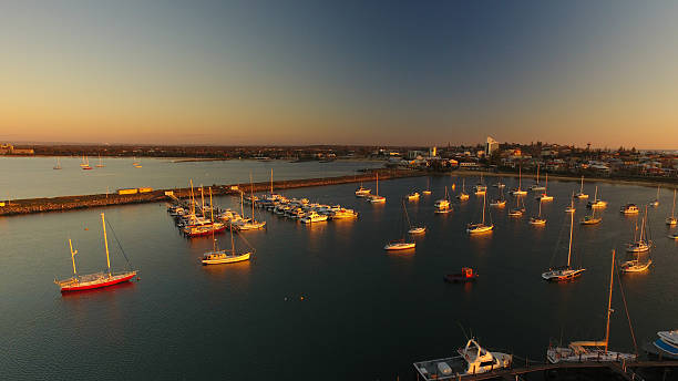 istock Bunbury boat harbour at dusk 599879896