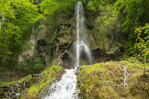 Urach Waterfalls, Bad Urach, Germany Uracher Wasserfälle, Bad Urach, Germany on a cloudy day wildwater stock pictures, royalty-free photos & images