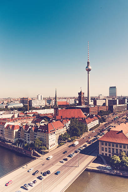 istock berlin poster with television tower and view to east 599881708