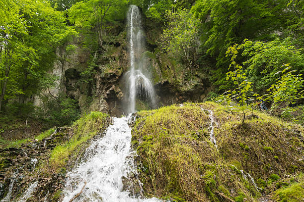 Urach Waterfalls, Bad Urach, Germany Uracher Wasserfälle, Bad Urach, Germany on a cloudy day wildwater stock pictures, royalty-free photos & images