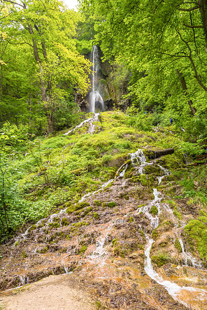 Urach Waterfalls, Bad Urach, Germany Uracher Wasserfälle, Bad Urach, Germany on a cloudy day wildwater stock pictures, royalty-free photos & images