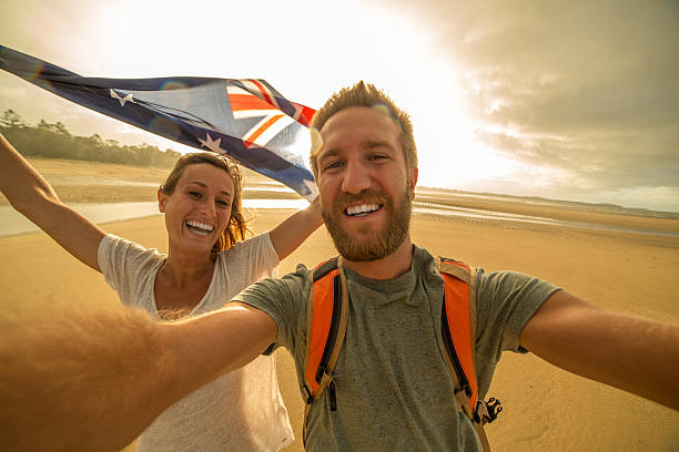 istock Students in Australia take selfie portrait 599882208
