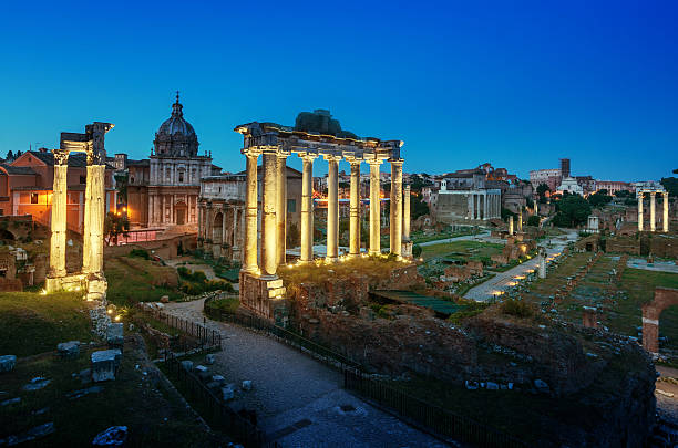 istock Roman Forum in Rome at sunset, Italy 599883540