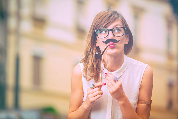 istock Funny girl posing in front of the camera. 599883848