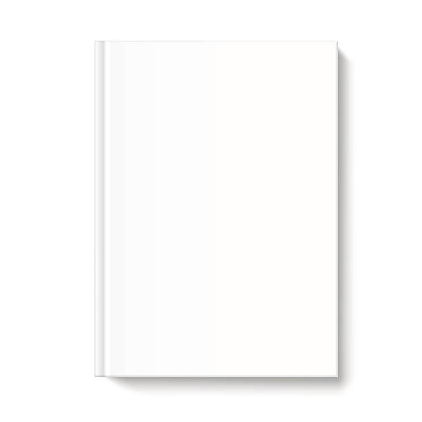 pusty szablon okładki książki na białym tle - hardcover book stock illustrations