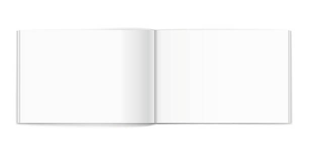 Blank of open album on white background. Template - ilustração de arte vetorial