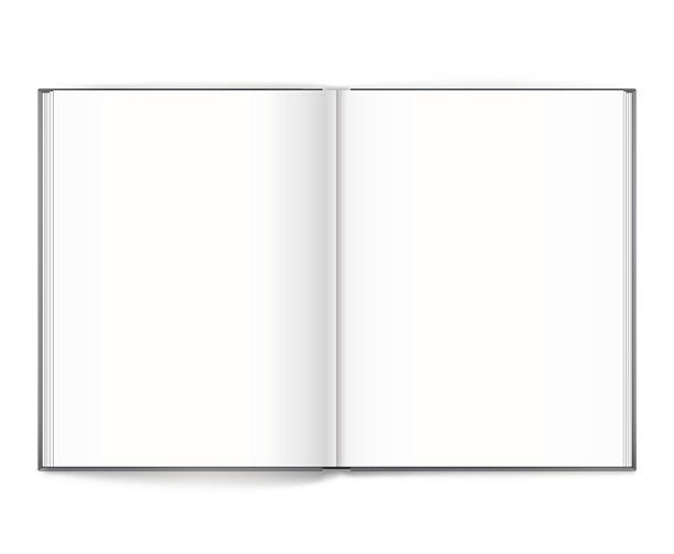 istock Blank of open book with cover on white background. Template 599887504
