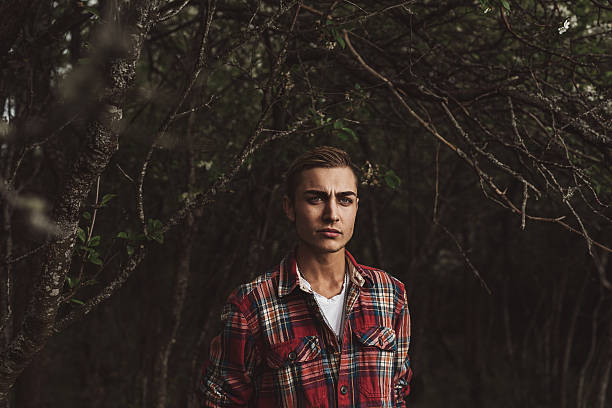 Young man in the woods