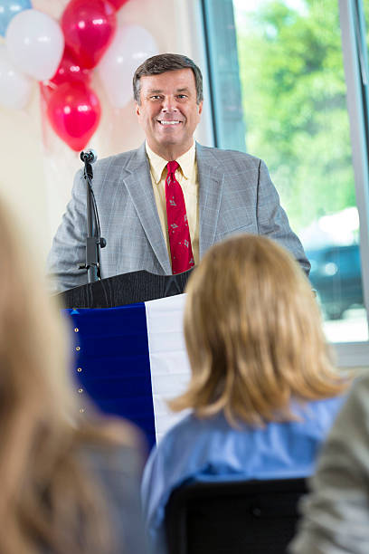 istock Senior man running for local government office 599893834
