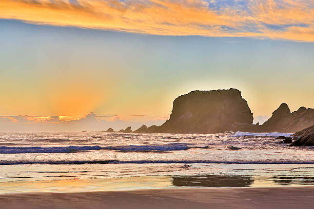 istock Eroded Cliffs on sunset background . Westport, New Zealand 599896248