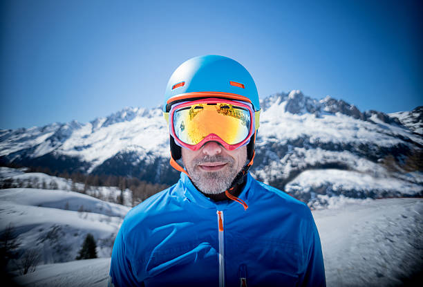 istock Man skiing and wearing protective wear 599897284