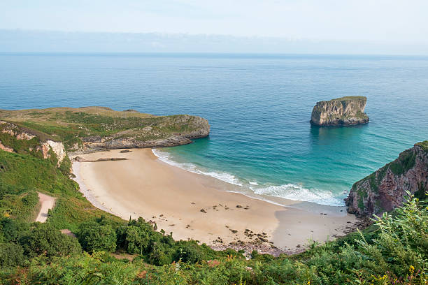 istock Beach and island in Asturias, Spain. 599899104