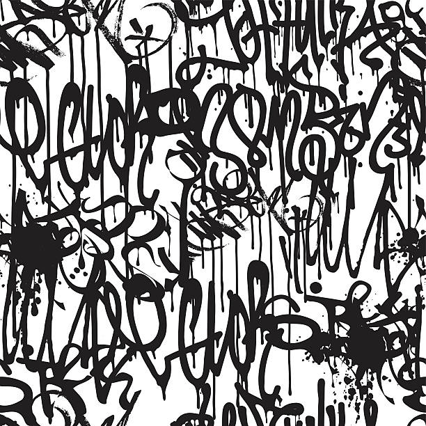 wzór tła graffiti - typescript graffiti computer graphic label stock illustrations