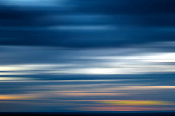 istock Irregular Horizontal Blur Stripes, Blue and Beige Background, XXXL 599899344