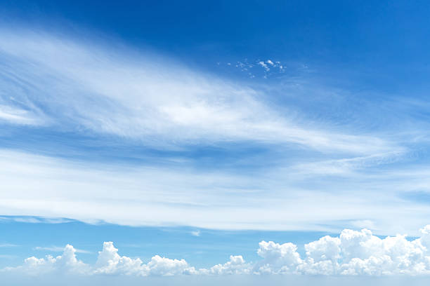 istock Atmosphere in sunny day with blue sky and white clouds 599904754