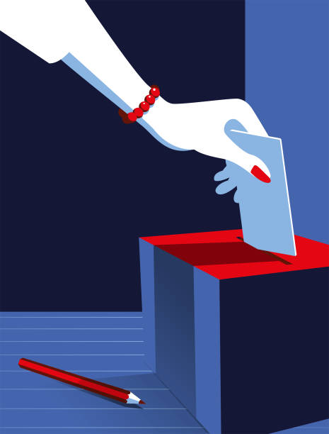 istock Simple Illustration Woman Voting at the Ballot Box 599906624
