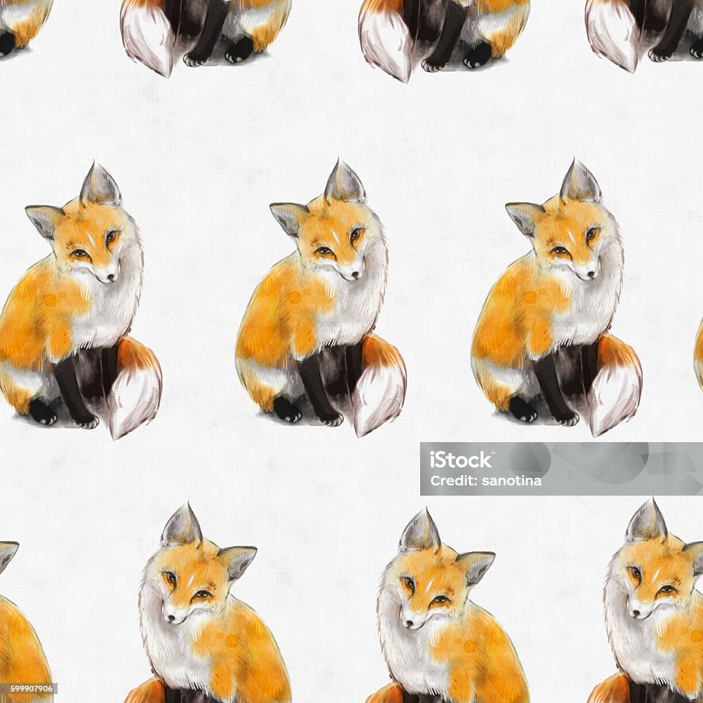 Textured Fox Seamless Texture Very Nice Cute Fox Stock Illustration - Download Image ...