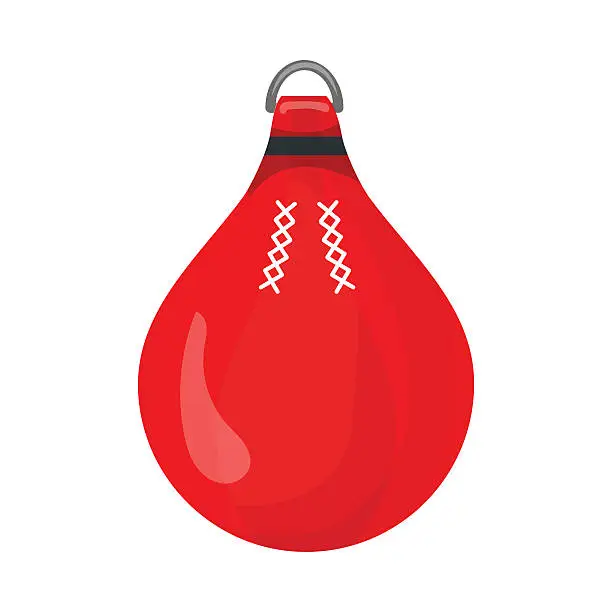 Vector illustration of Punching bag red icon isolated on the white background