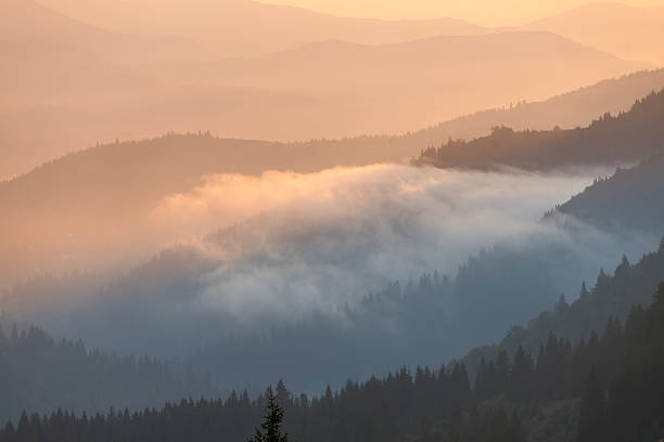 istock Foggy Sunrise morning in the mountains 599910538
