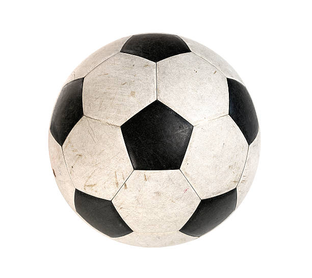 ballon de football sale isolé sur fond blanc - football ball isolated sport photos et images de collection