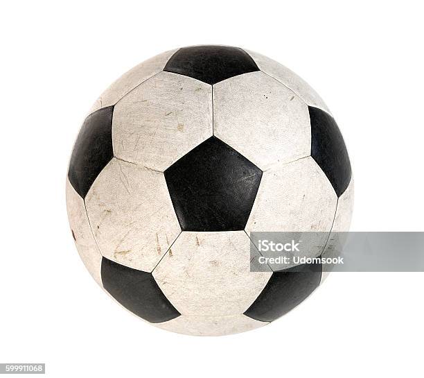 Photo libre de droit de Ballon De Football Sale Isolé Sur Fond Blanc banque d'images et plus d'images libres de droit de Ballon de football - Ballon de football, Football, Balle ou ballon