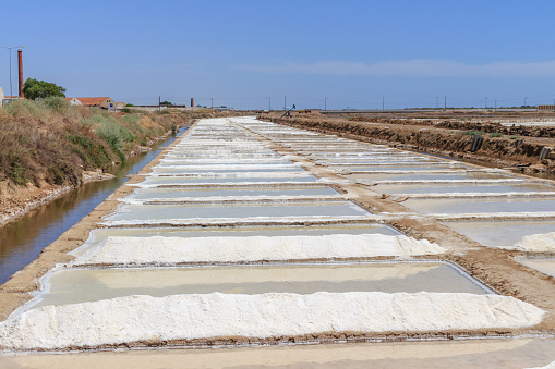 View of the Salinas in Tavira in the Algarve