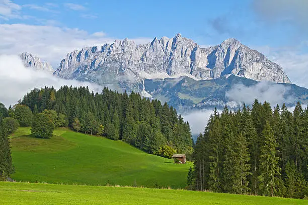 Views of the Wilder Kaiser mountains in Tyrol