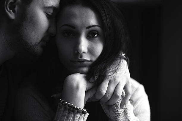 istock Young beautiful couple in the studio 599912644