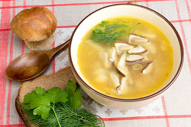 istock mushroom soup with fresh porcini 599912658