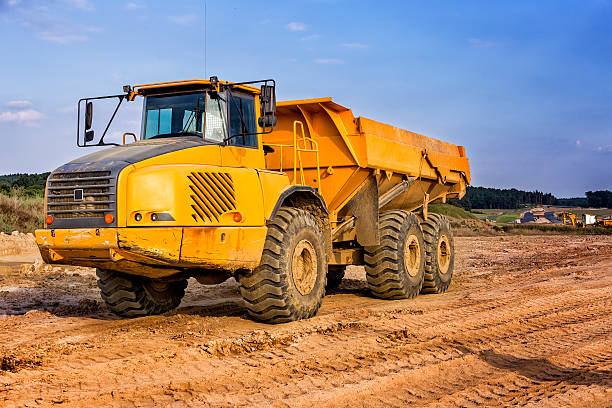 istock Dump truck in highway construction S3, Poland 599912762