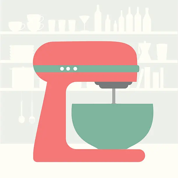 Vector illustration of Kitchen machine