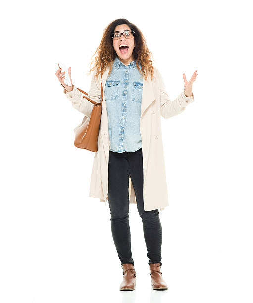 Woman being excited Woman being excitedhttp://www.twodozendesign.info/i/1.png women screaming surprise fear stock pictures, royalty-free photos & images