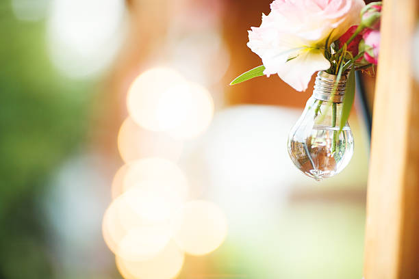 istock Glowing Edison's light bulbs on the  bokeh background 599922160