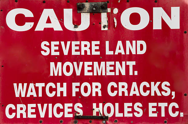 istock Grungy Caution Sign Warning of Earthquake Dangers 599922380