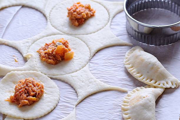 istock Close-up of raw dumplings 599923658