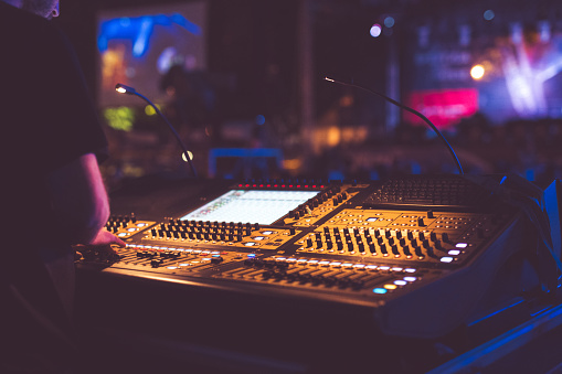 Photo of sound mixer on the live performance