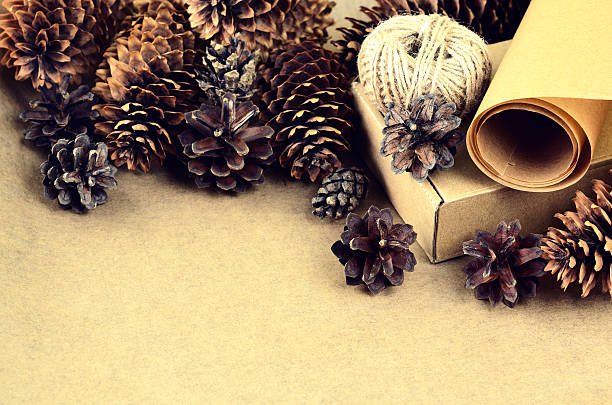 istock Natural items collection for handcraft (paper, pine and spruce c 599955256