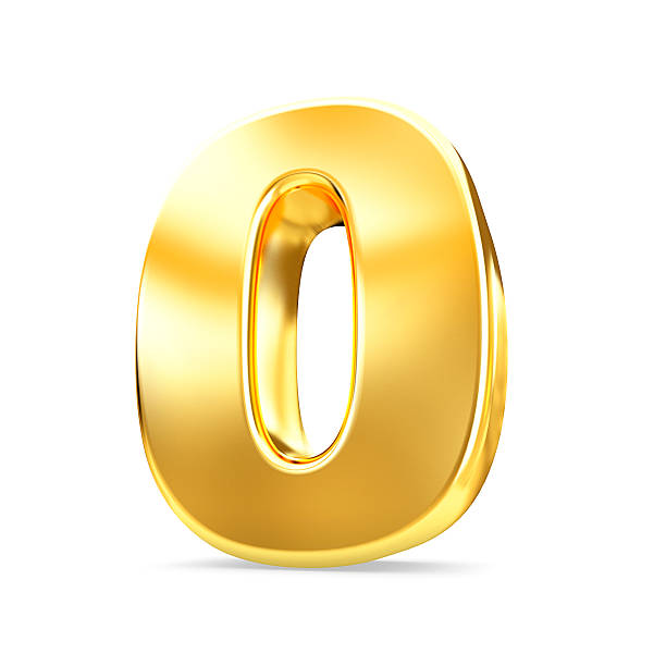 istock 3d gold number 0 zero isolated white background. 599955884