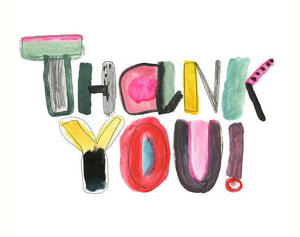 Hand drawn thank you message vector art illustration