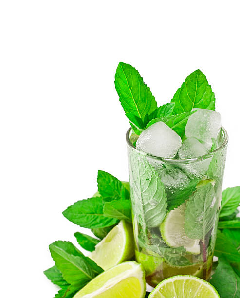 istock Cocktail mojito with mint leaves and lime 599959132