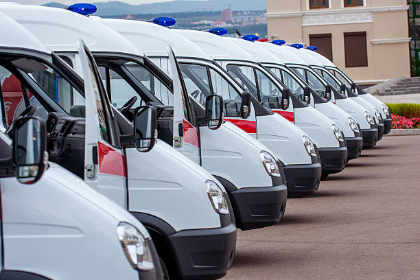 istock New ambulances in line 599961370